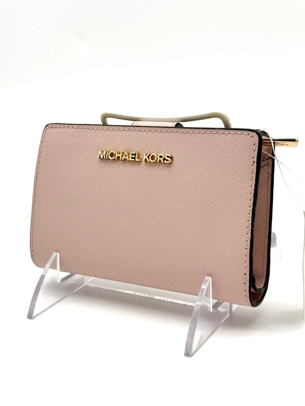 Michael Kors Bifold Zip Chain Wallet Powder Blush